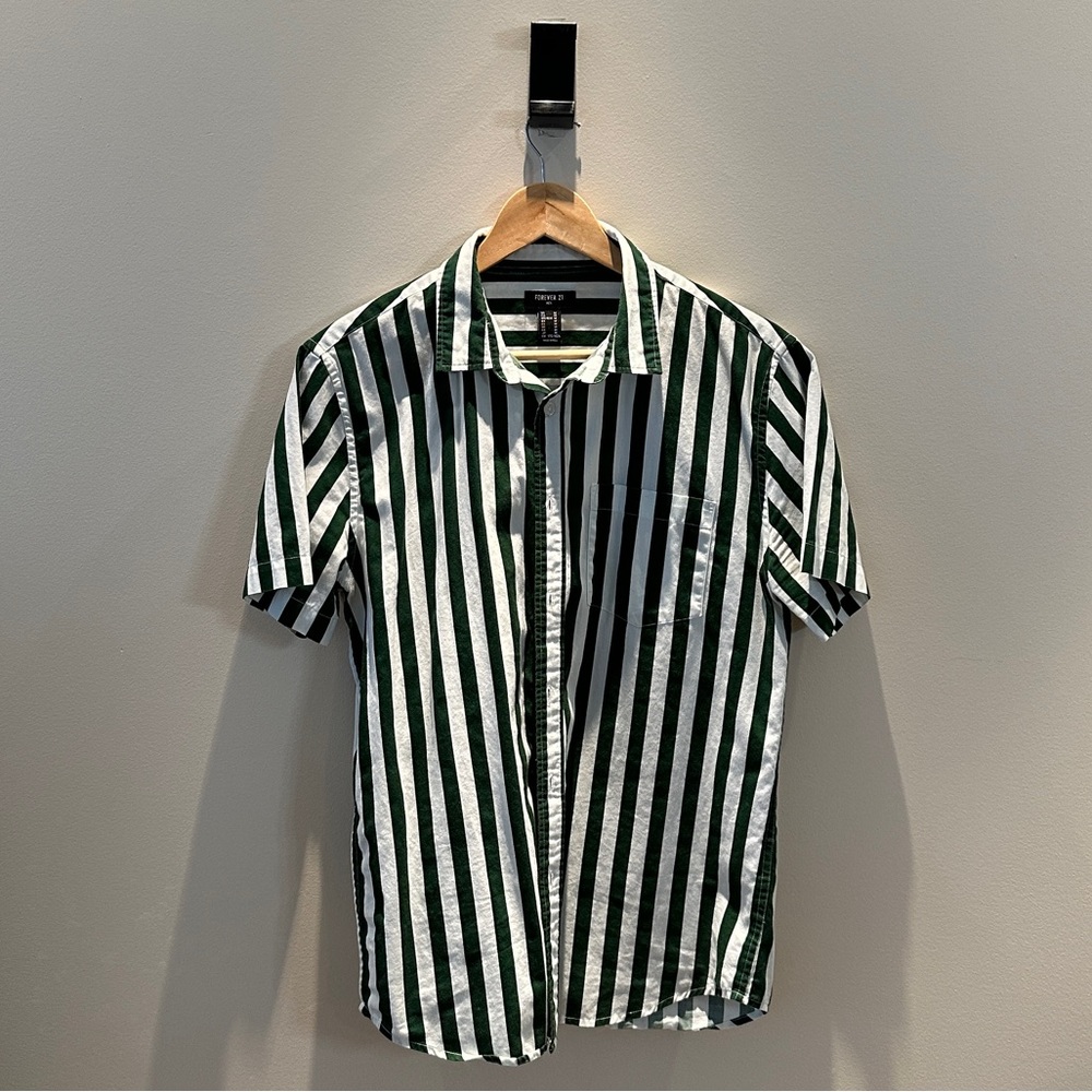 H&M Green&White Stripped Shirt